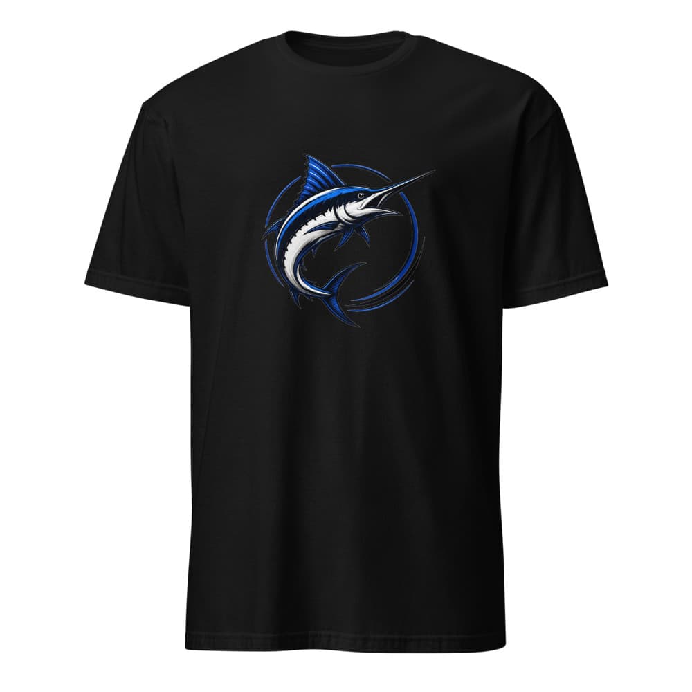 Printful-rendered front view of the black 4EVERFISHING Deep Sea Tee
