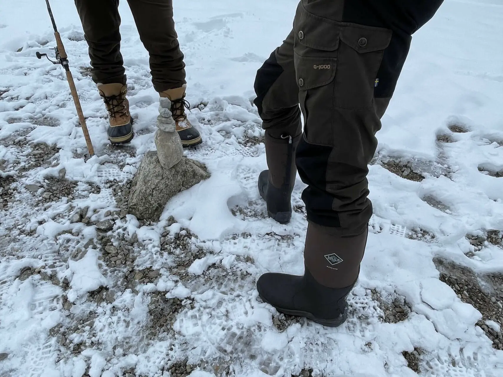Muck Boots and Sorel Boots During Winter Fishing