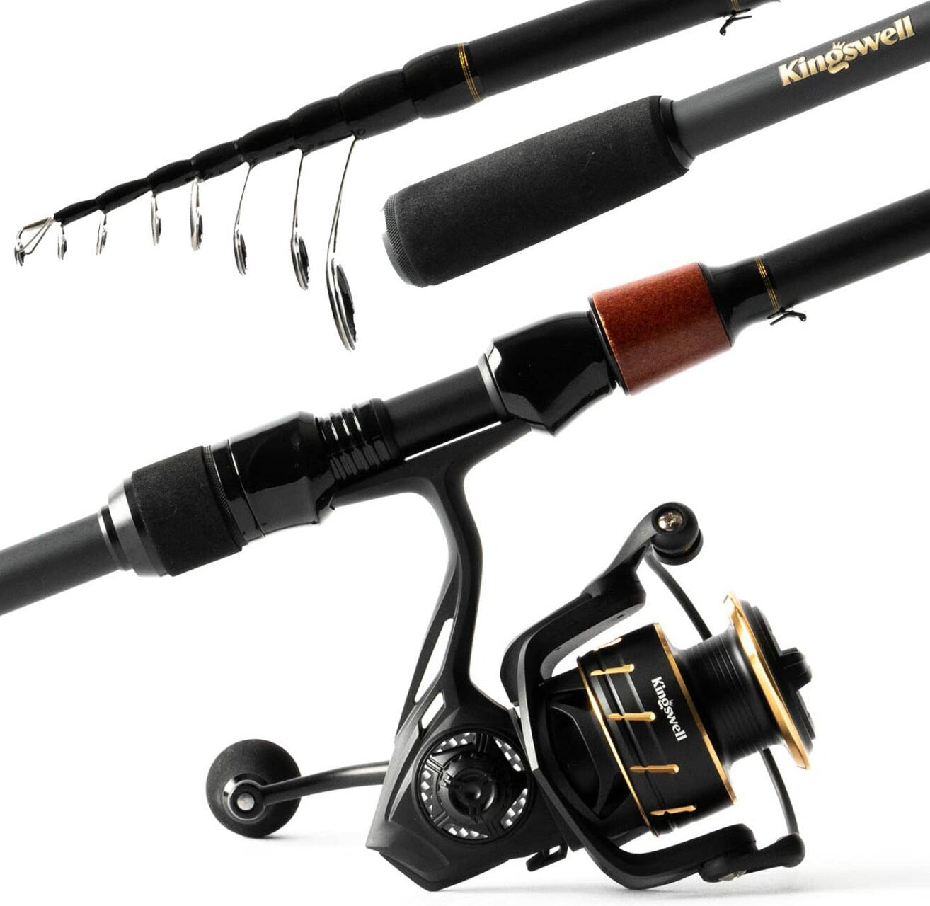 Best Collapsible Fishing Rod and Reel: KINGSWELL Telescopic Fishing Rod and Reel Combo