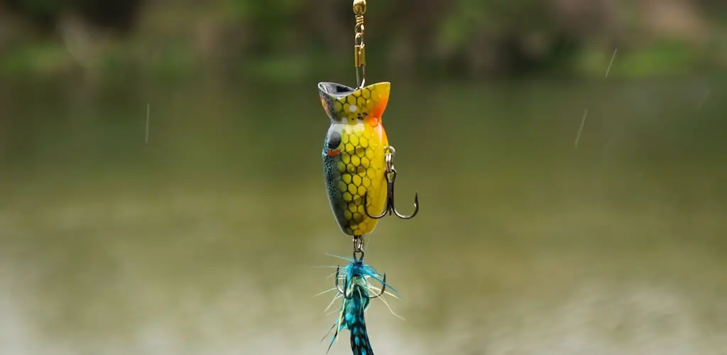 A popper lure for bass fishing