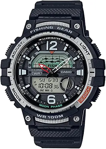 Casio Men's Fishing Gear Black Resin Watch WSC-1250H-1AVCF 